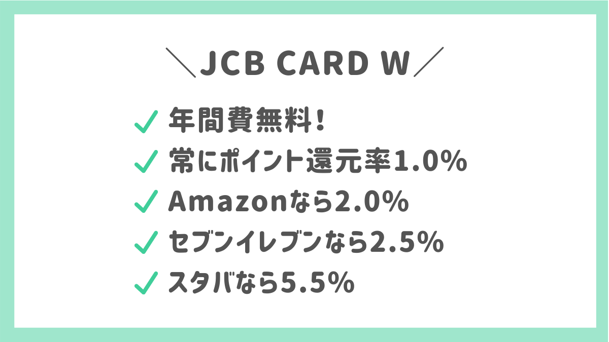 JCB CARD Wの魅力