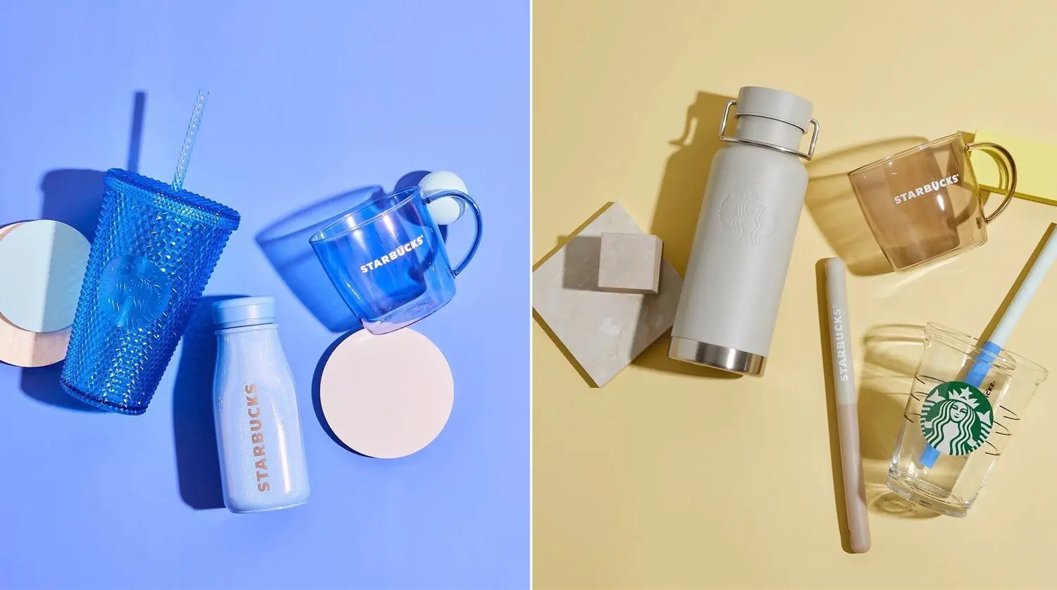 スターバックス ニューイヤー2022 耐熱グラス 3点セット スターバックスコーヒー スタバ 耐熱 グラス マグ ライトブルー 3個