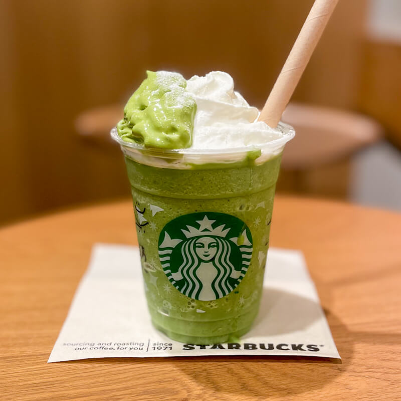 抹茶玄米茶もちフラペチーノ